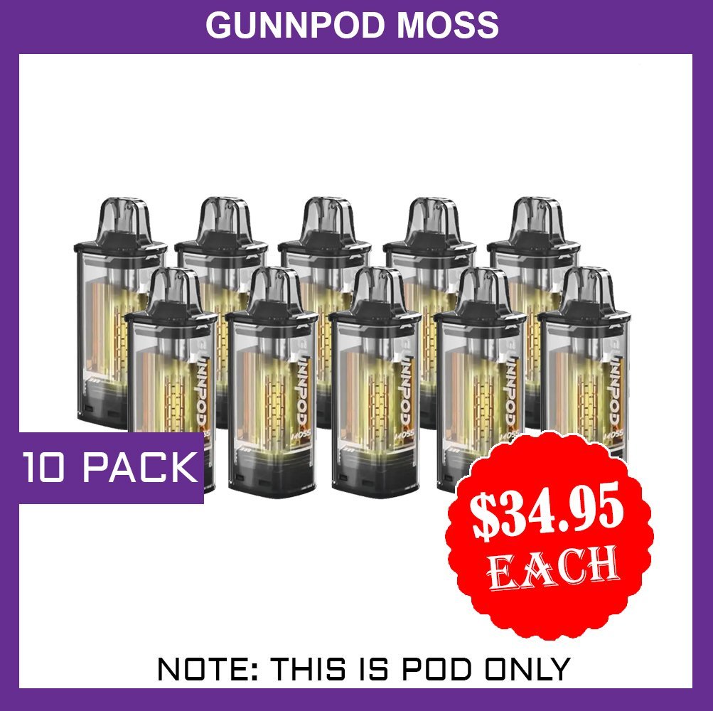 GUNNPOD MOSS – 10 PACK – 8000 PUFFS – POD ONLY