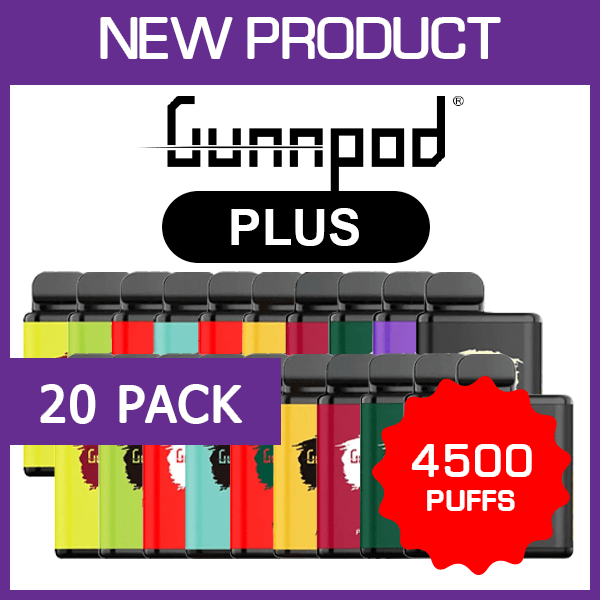 GUNNPOD PLUS – 4500 PUFFS – 20 PACK